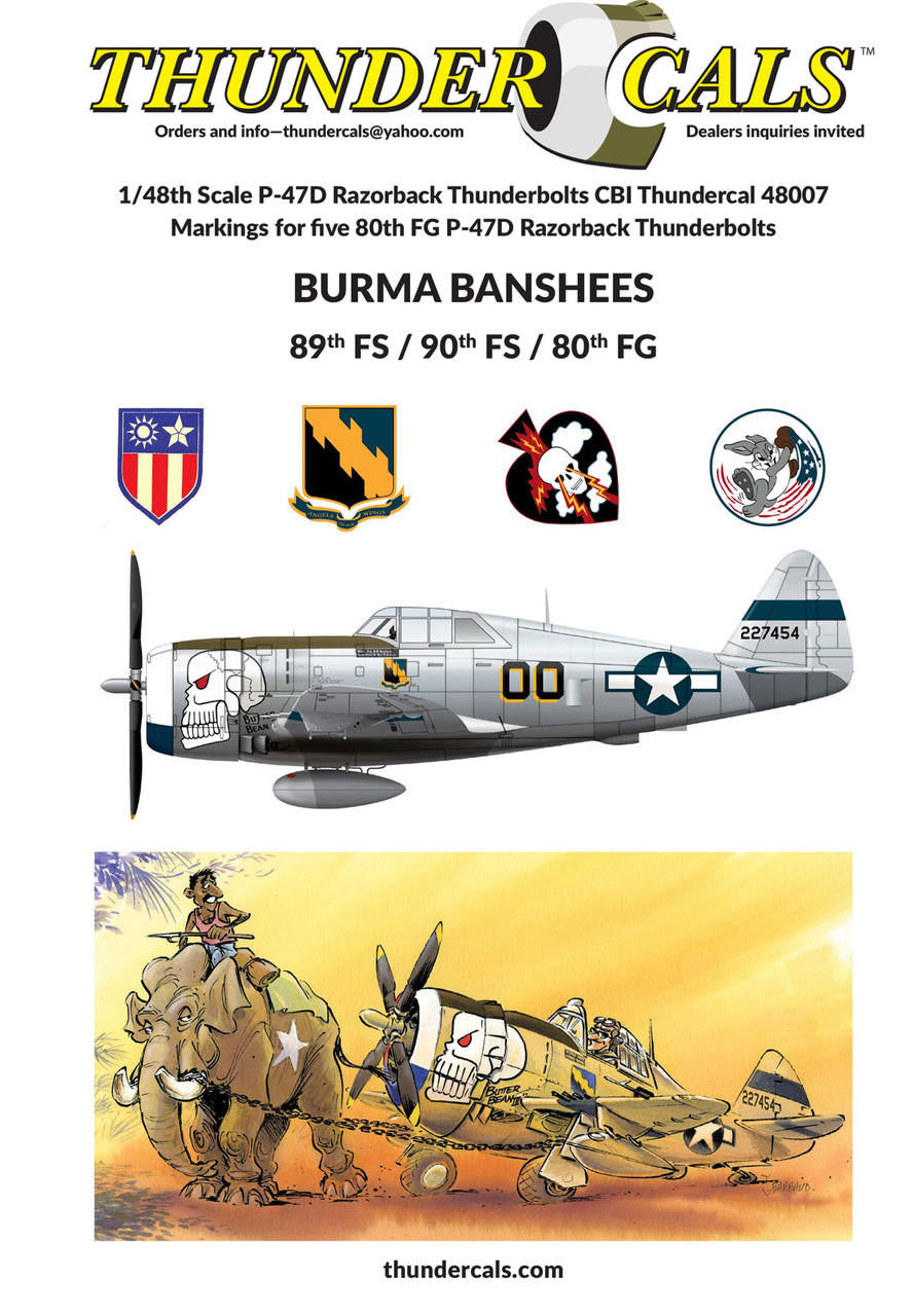 ThunderCals 1/48 P-47D Razorbacks CBI 80th FG 48007